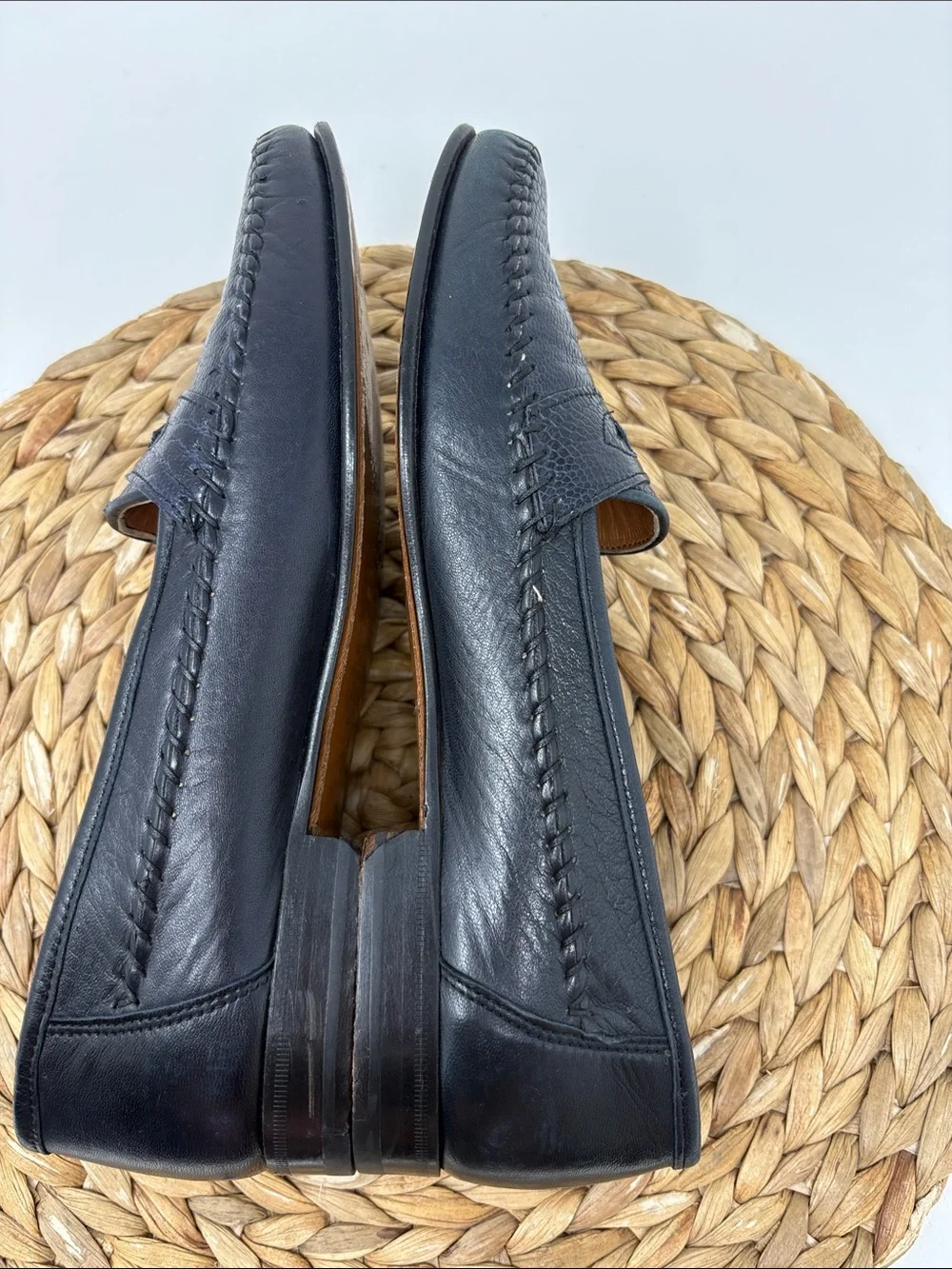 BRUNO MAGLI Men's Jericho Genuine Ostrich Leather Slip On Penny Loafers size 7.5